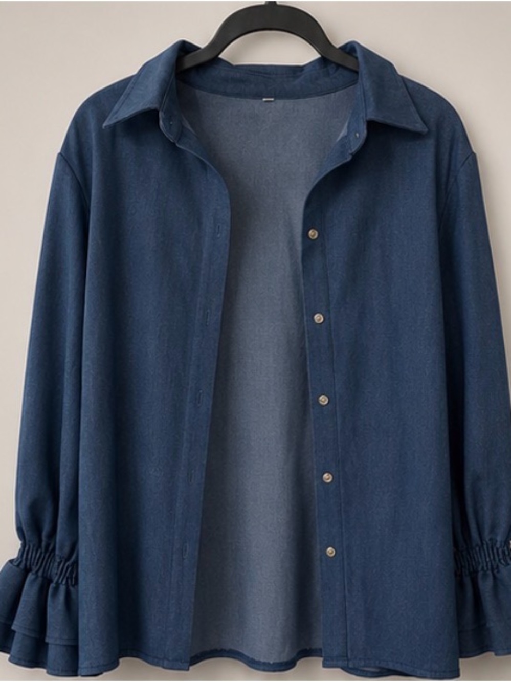 Classic Navy Button-Up Women's Top - Timeless Shirt NWOT 100% cotton - Picture 7 of 7